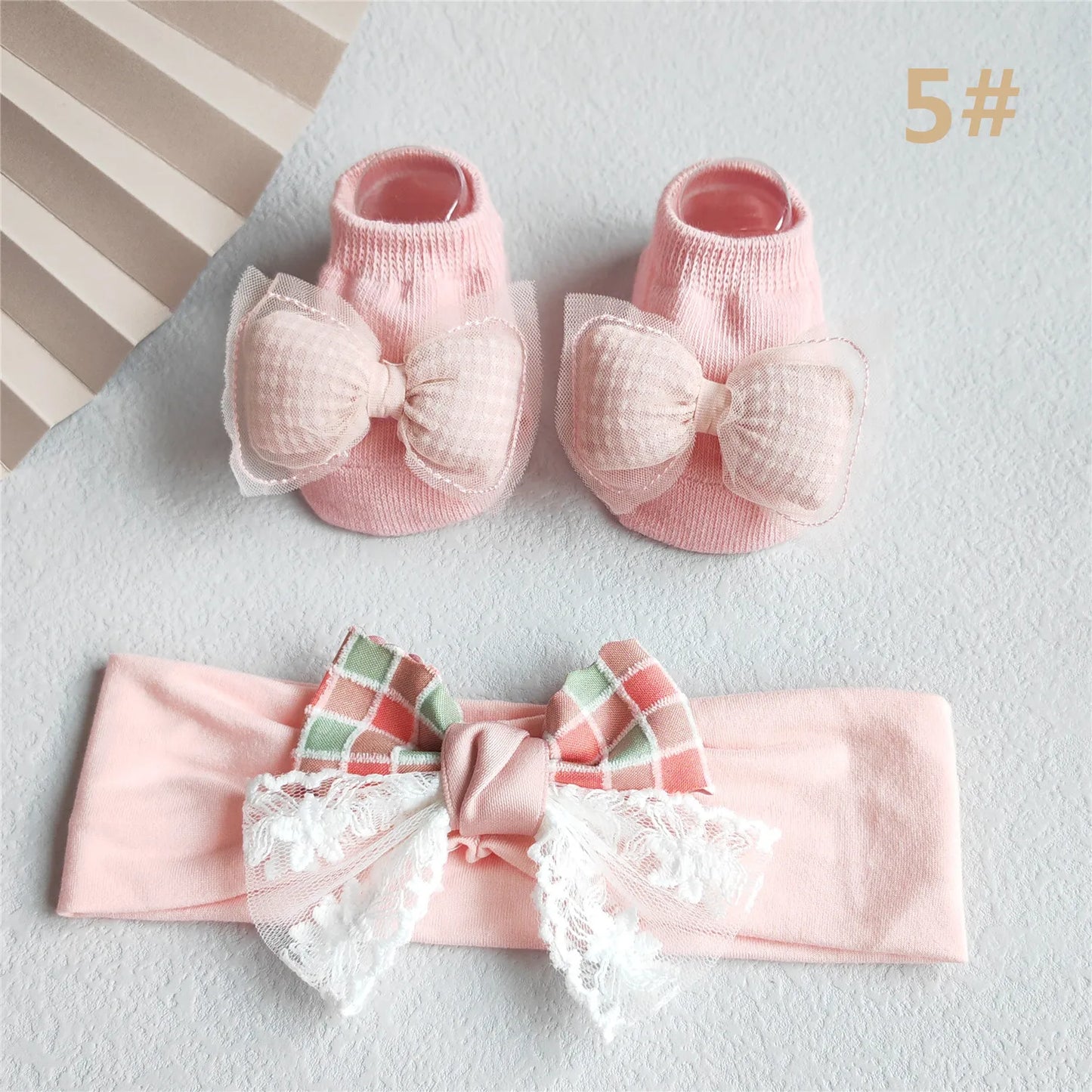 2Pcs/Set Lace Flower Baby Girl Headband Socks