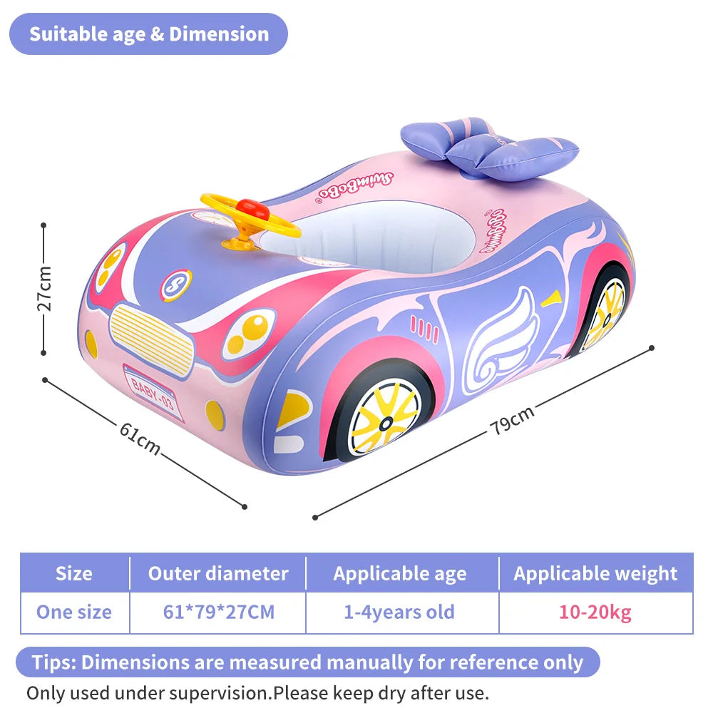 Kids Car Swimming Seat Float Ring Inflatable