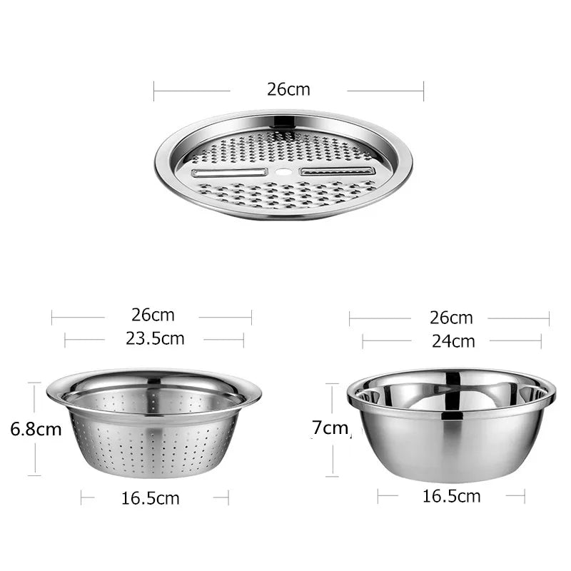 3 In 1 Vegetable Slicer Cutter Drain Baske