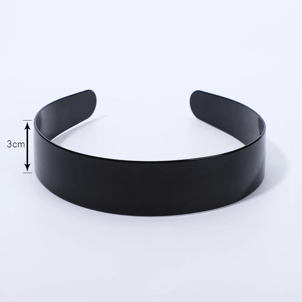 5 Piece Solid Black Color Fashion Head Band for Girls