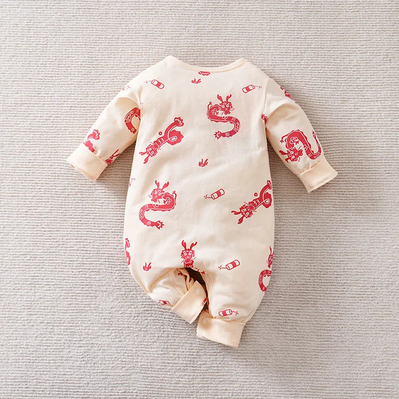 Baby Jumpsuit Aged 0-18 Months Made Of Pure Cotton And Long Sleeved