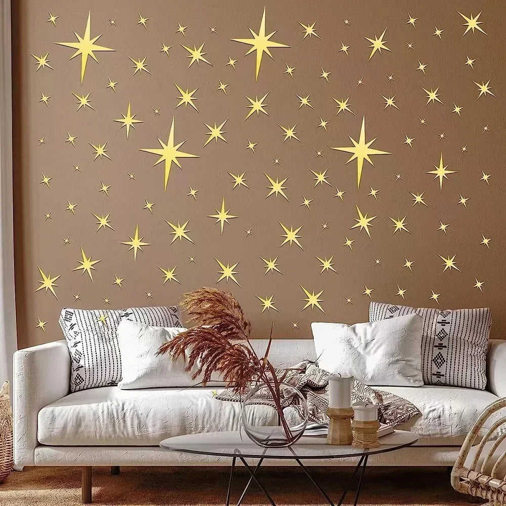 20/42pcs Star Mirror Wall Sticker