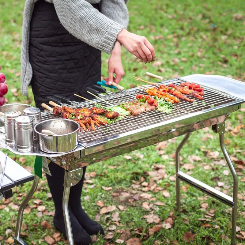 Household Barbecue Outdoor Thickened Stainless Steel Grill BBQ