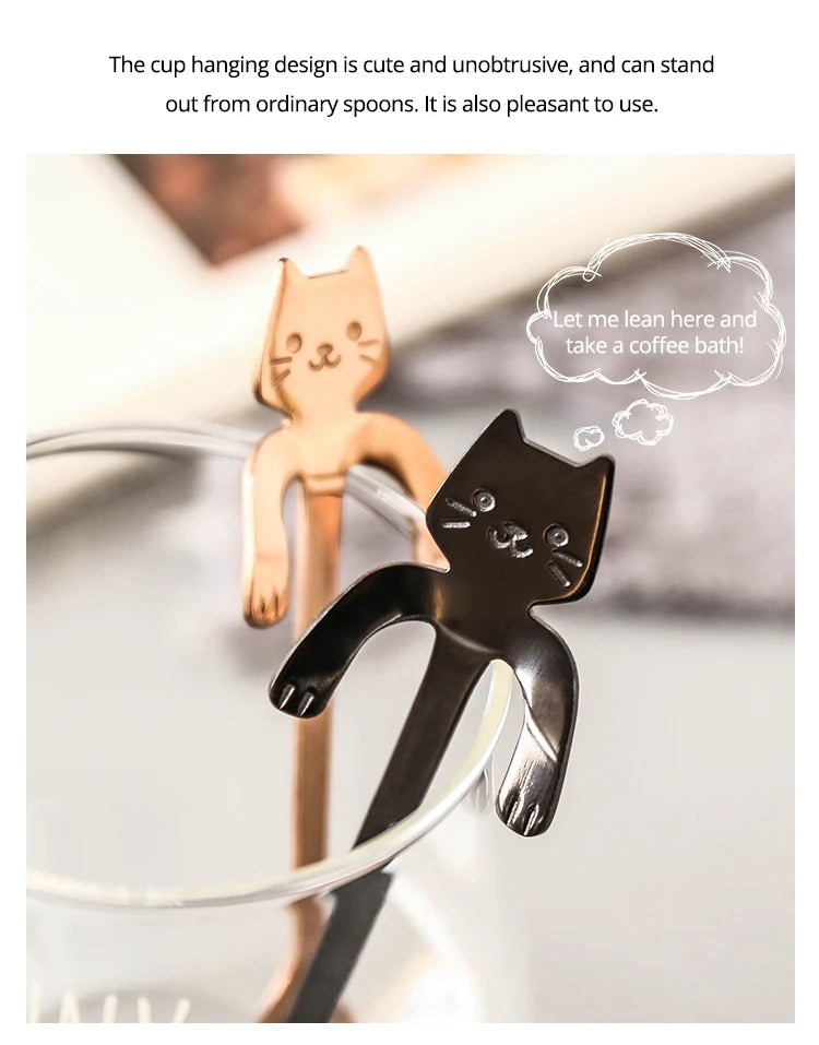 4pcs/set Stainless Steel Mini Cat Kitten Design