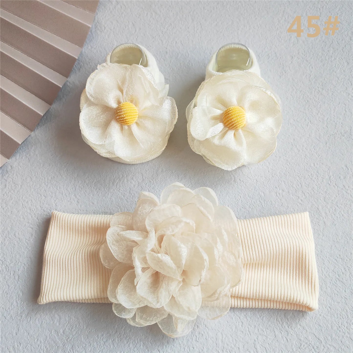 2Pcs/Set Lace Flower Baby Girl Headband Socks