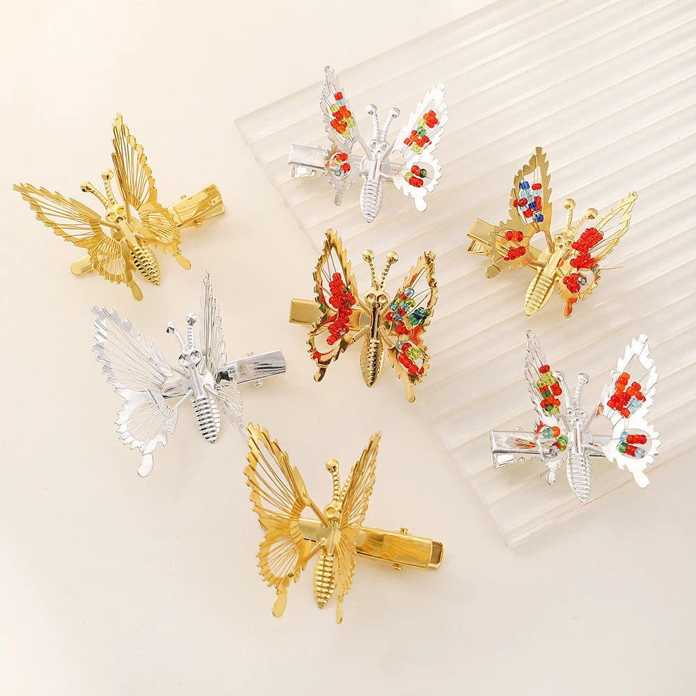 2pcs/set Metal Clip Move Simulation Butterfly