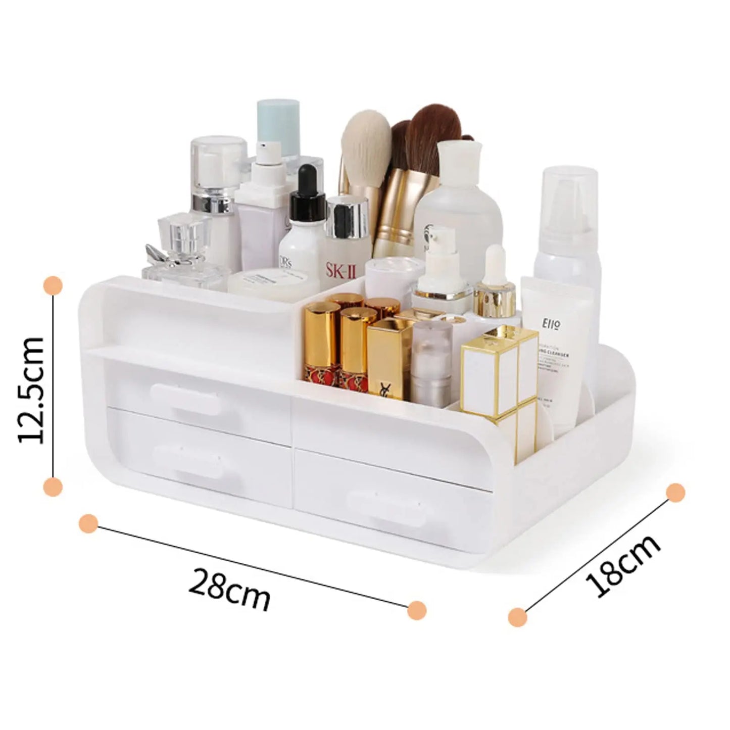 Large Countertop Cosmetics Desktop Storage Box with Drawers