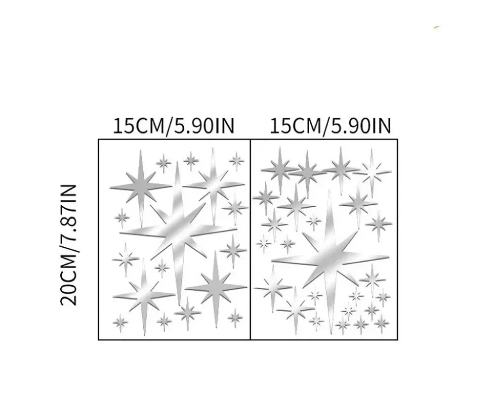 20/42pcs Star Mirror Wall Sticker