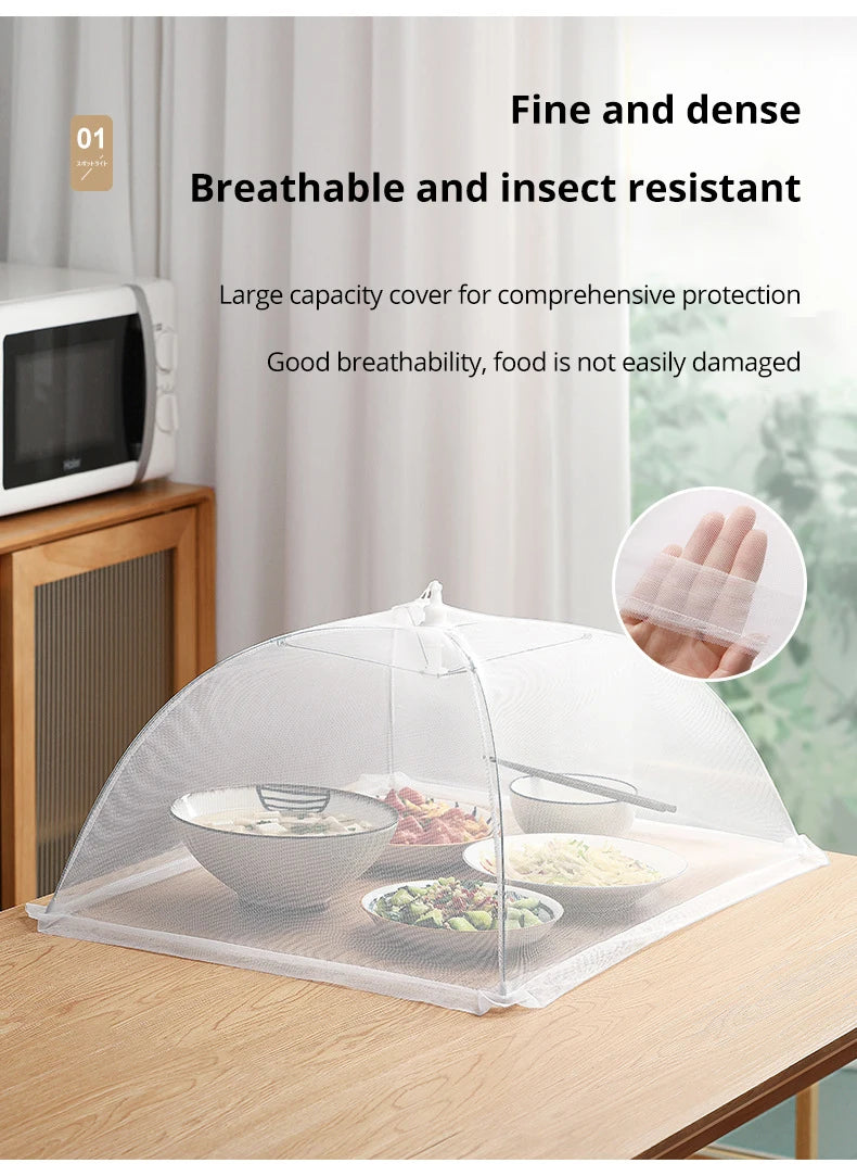 1pc White Square Folding Food Cover