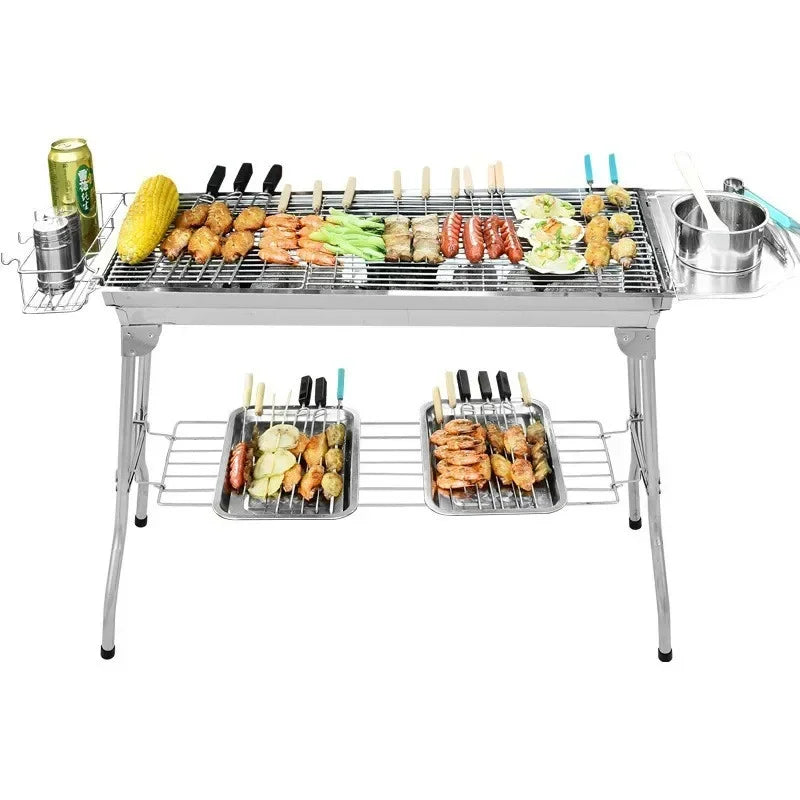 Household Barbecue Outdoor Thickened Stainless Steel Grill BBQ