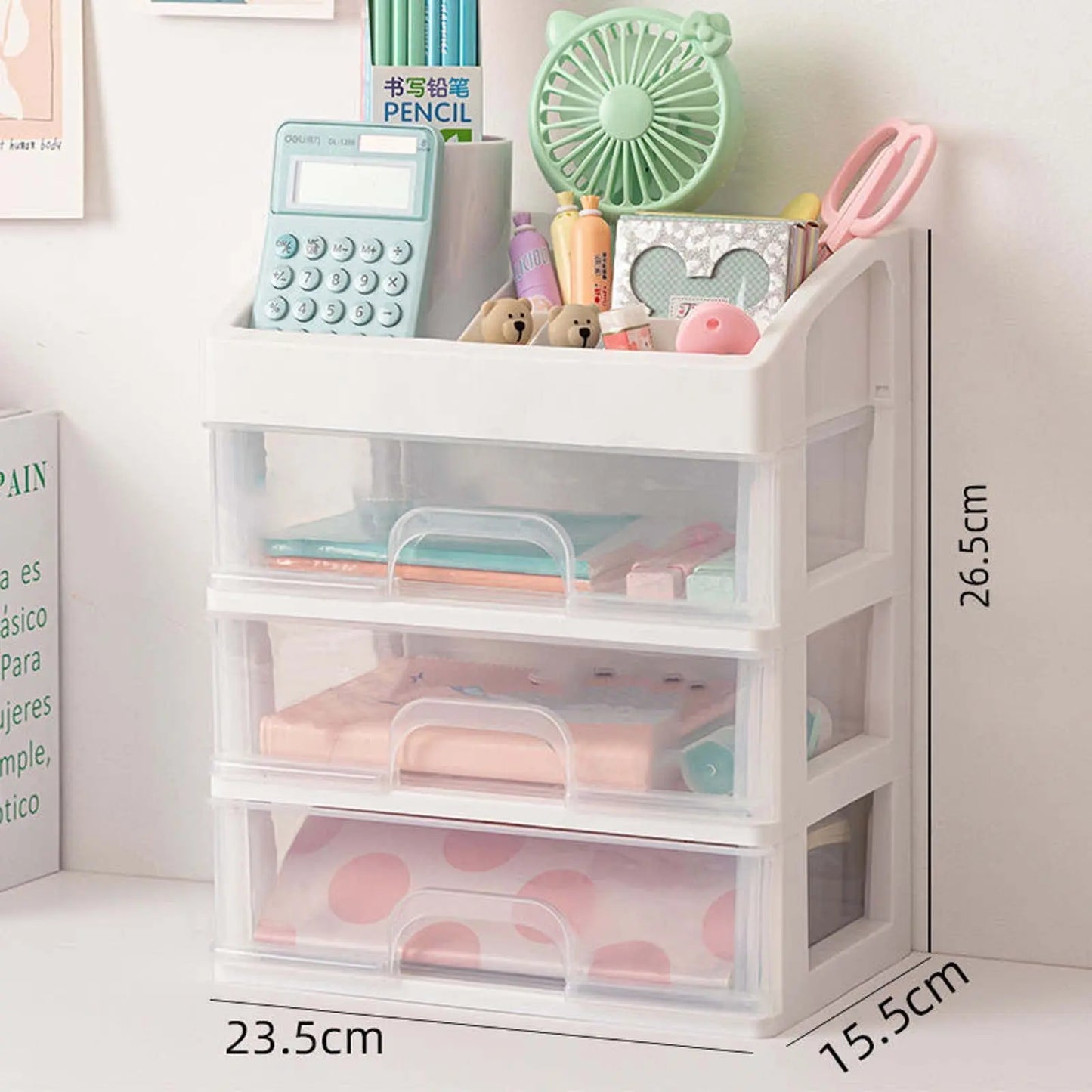 Skincare Desktop Storage Box with 3 Drawers