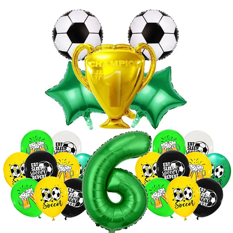 Soccer Football Birthday Decorations Aluminum Film Balloon Tableware Plate Cup Napkins Tablecloth Baby Shower Party Supplies