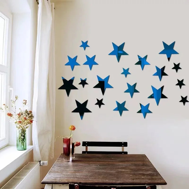 20/42pcs Star Mirror Wall Sticker