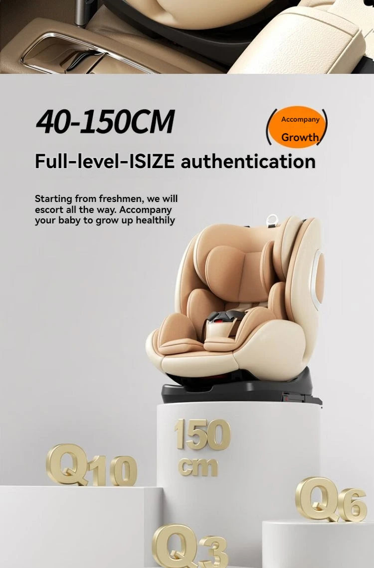 Child safety seat 0-12 years old, 360° rotation