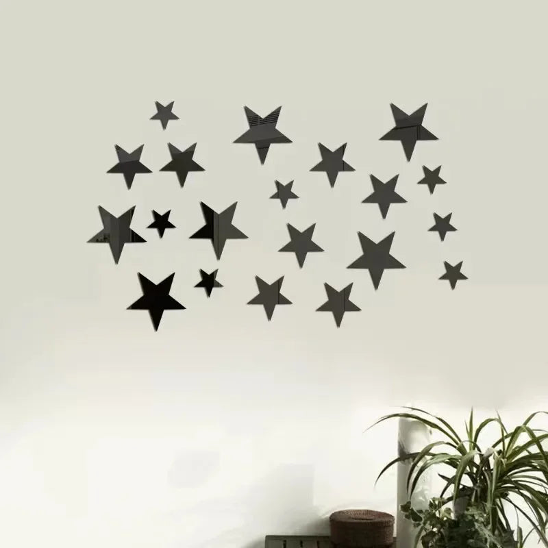 20/42pcs Star Mirror Wall Sticker