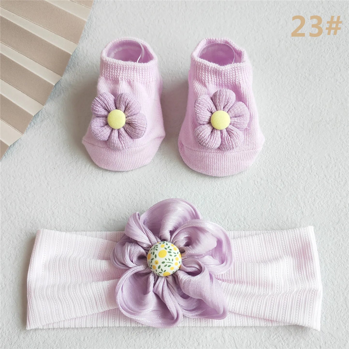 2Pcs/Set Lace Flower Baby Girl Headband Socks