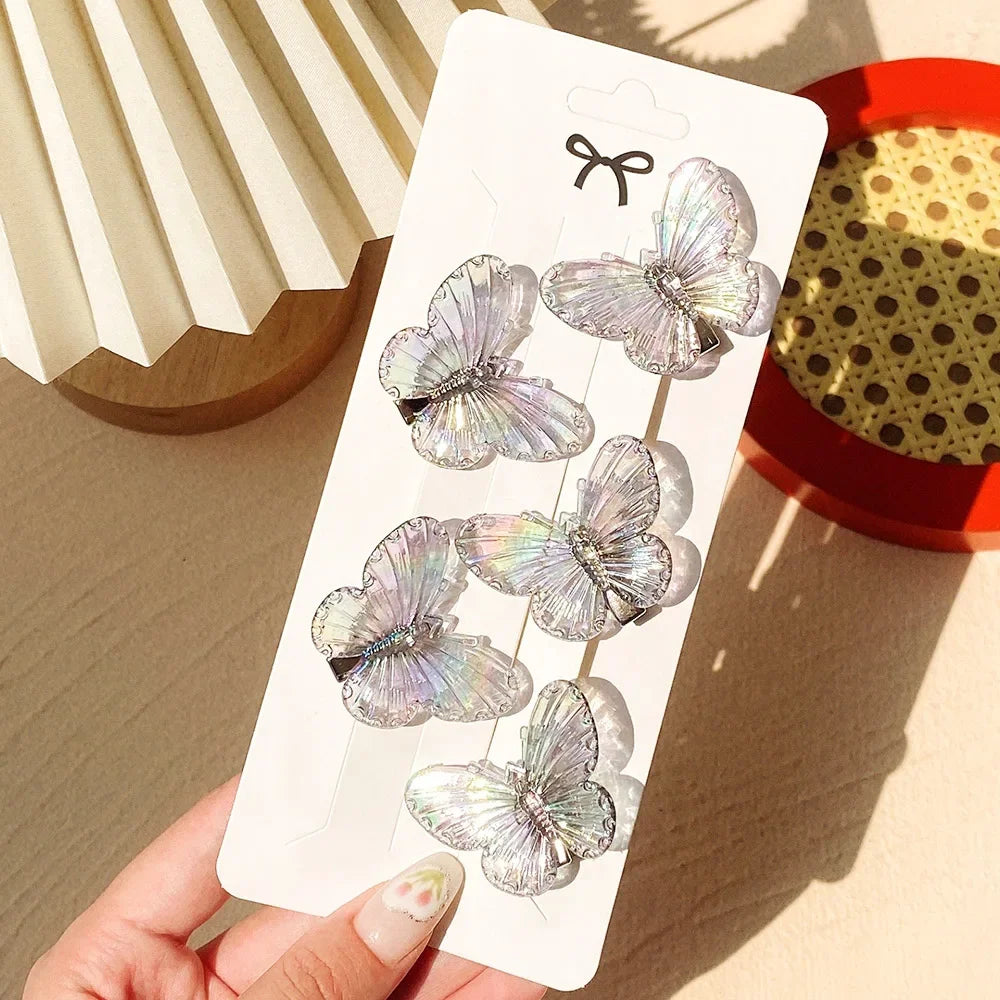 5Pcs/Set Mermaid Color Fairy Butterfly Handmade Hairpins