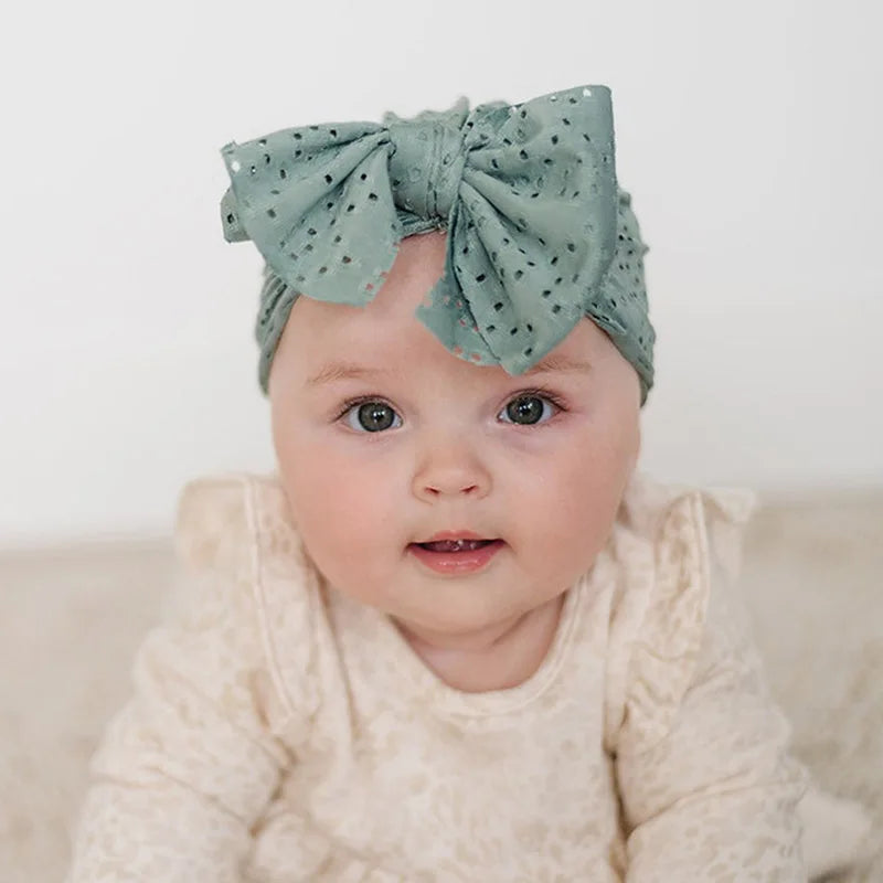 3Pcs Summer Baby Bow Turban Hat Elastic