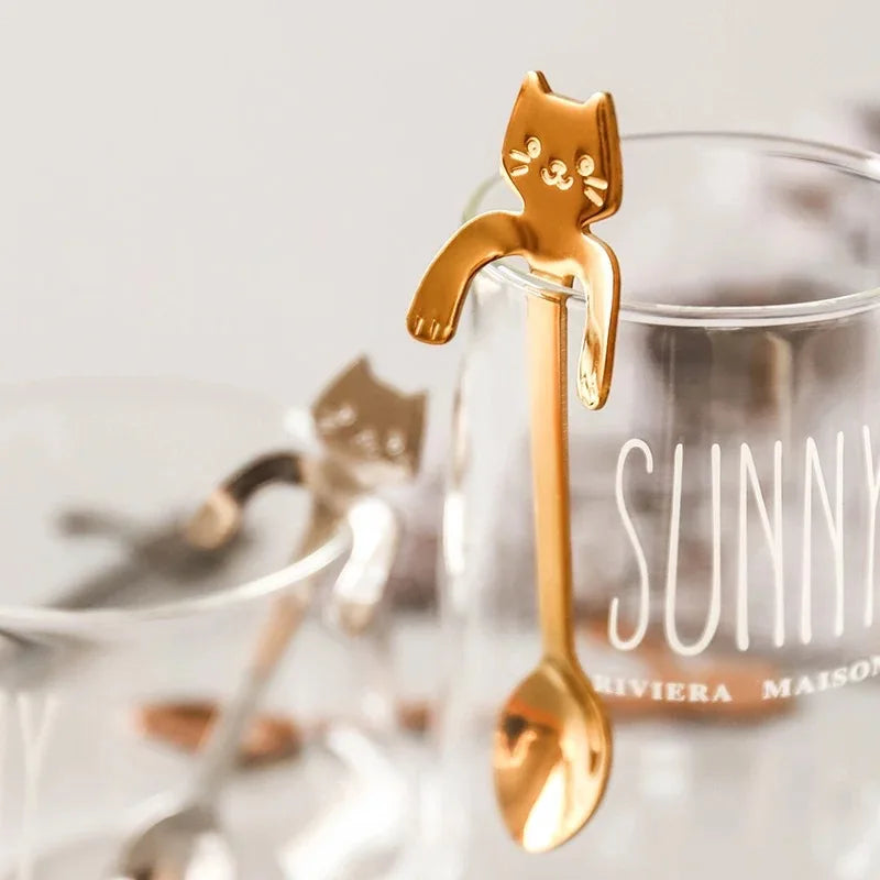 4pcs/set Stainless Steel Mini Cat Kitten Design