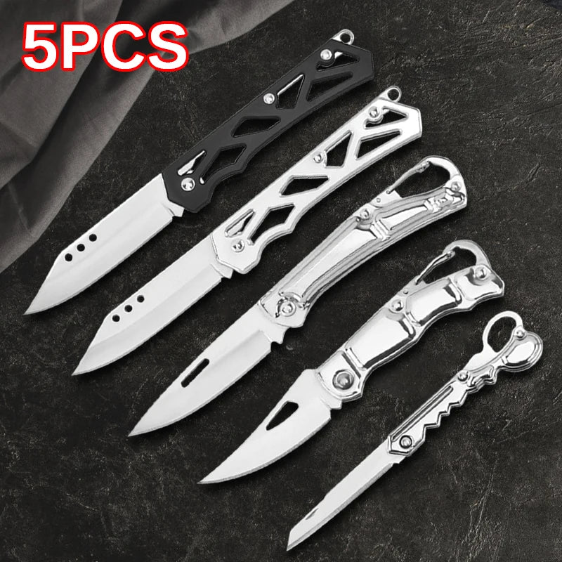 5PCS Pocket Folding Fruit Knife Set Stainless Steel