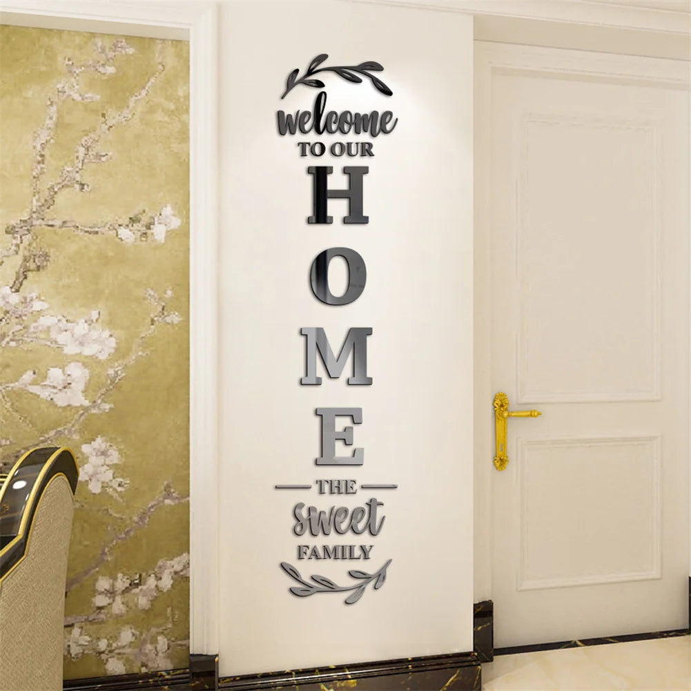 Large 3D Home Mirror Wall Stickers