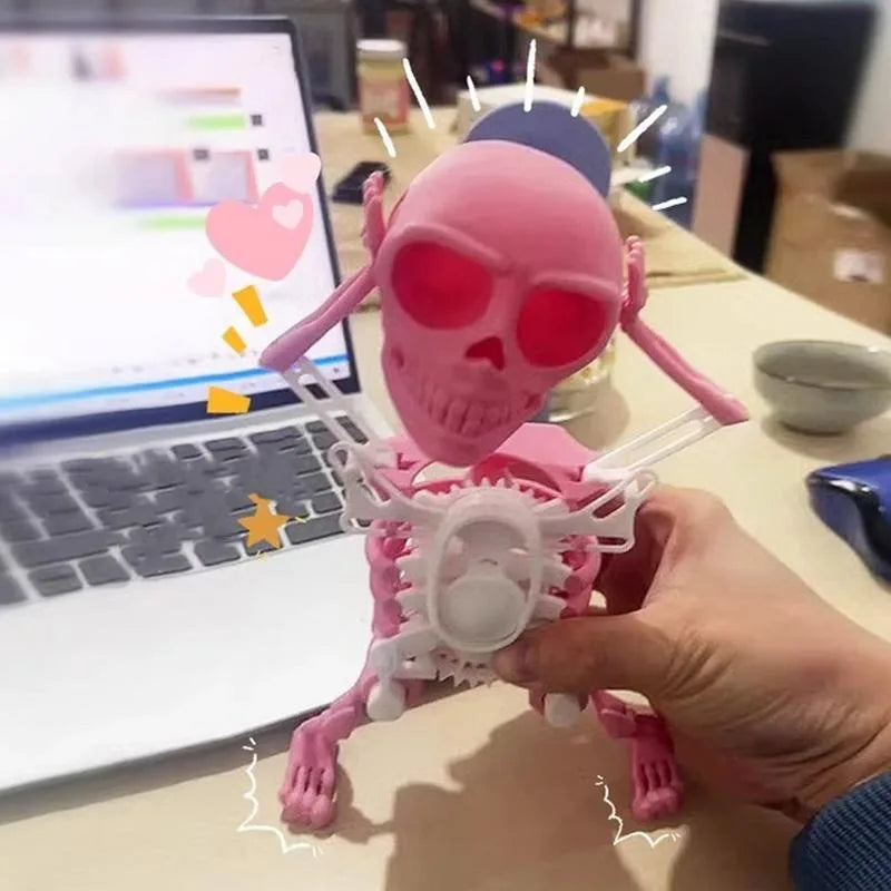 3D Printed Dancing Skeleton Skull Desktop Ornament