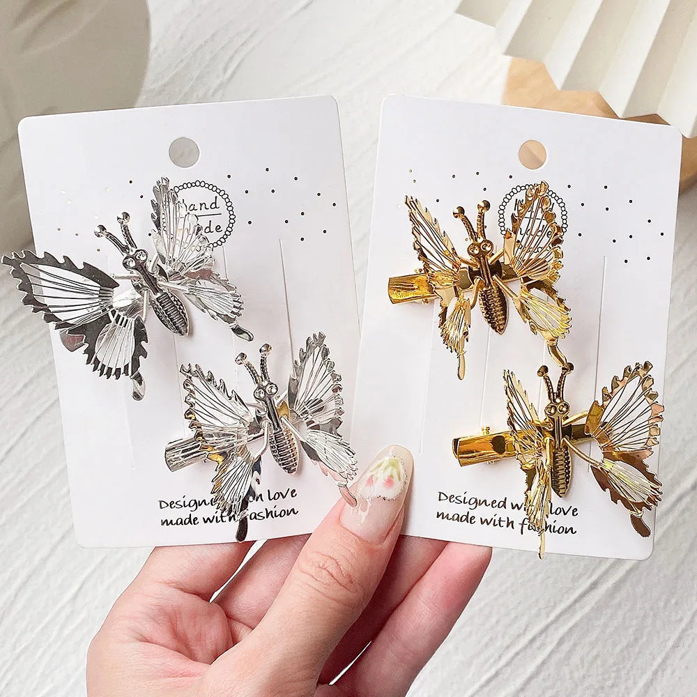 2pcs/set Metal Clip Move Simulation Butterfly