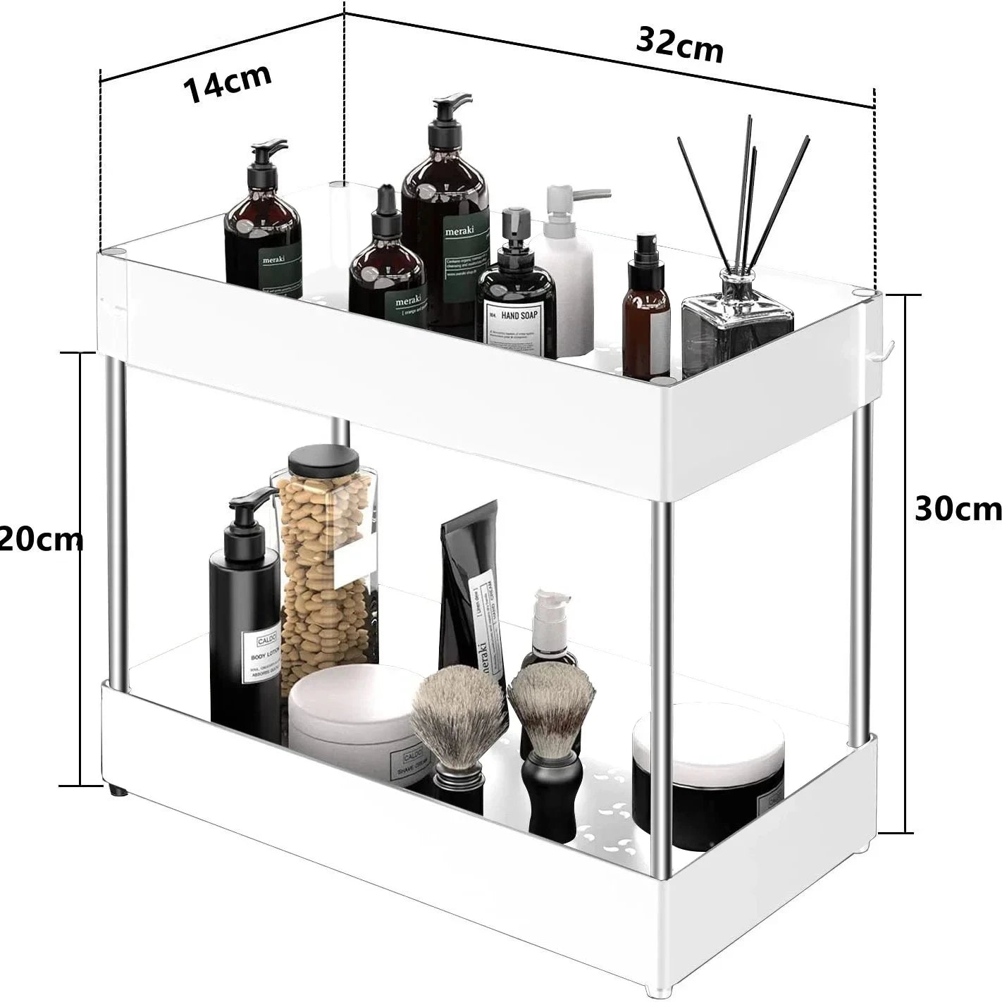 2 Tier Sliding Drawer Under Sink Storage Organizer