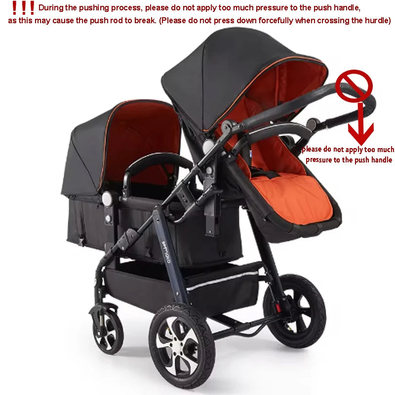 New Twins Baby Stroller with Four Wheels for Easy Mobility