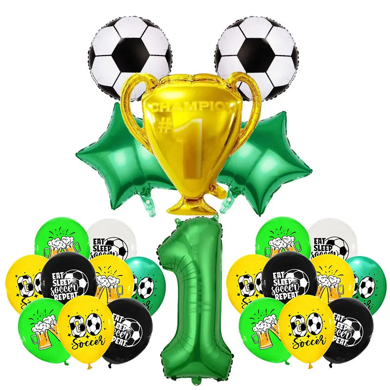 Soccer Football Birthday Decorations Aluminum Film Balloon Tableware Plate Cup Napkins Tablecloth Baby Shower Party Supplies