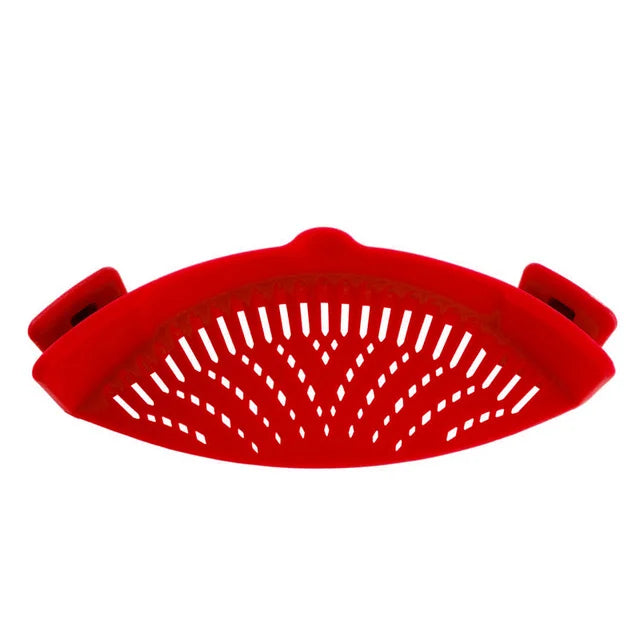 Universal Silicone Clip on Pan Pot Strainer Anti Spill Pasta