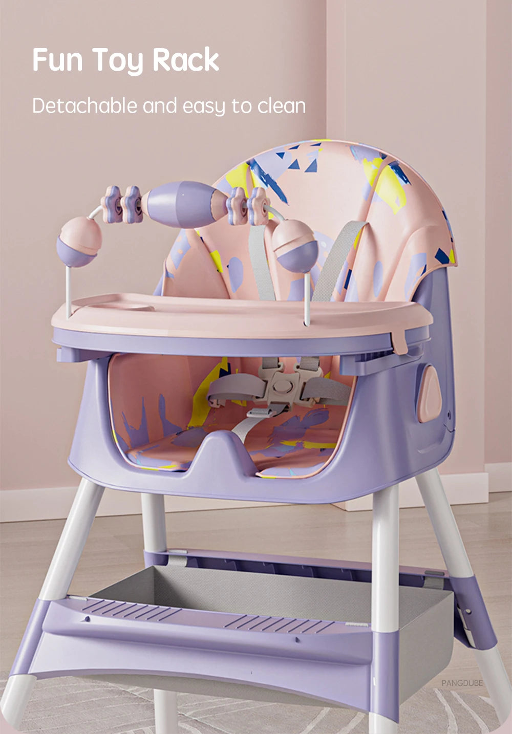 Foldable Baby High Chair Reclining