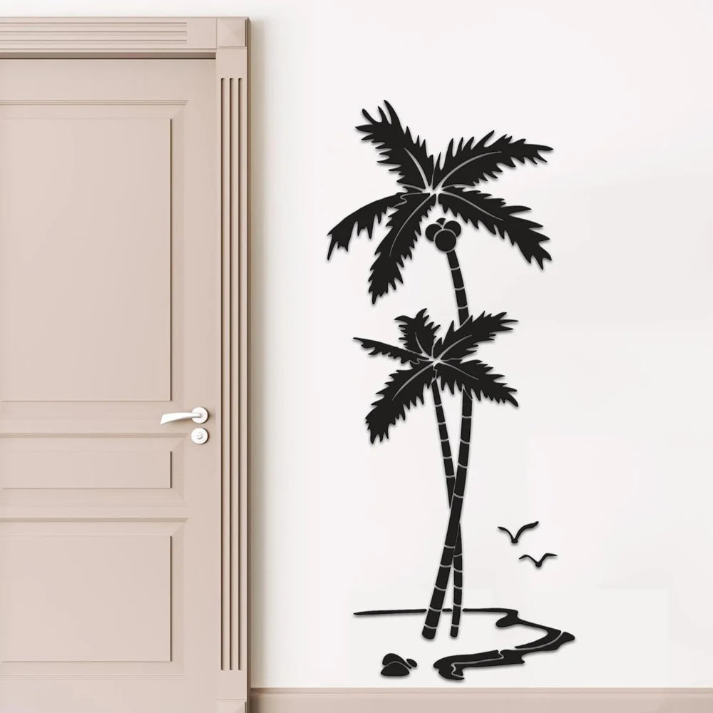 3D Coconut Tree Acrylic Mirror Wall Stickers