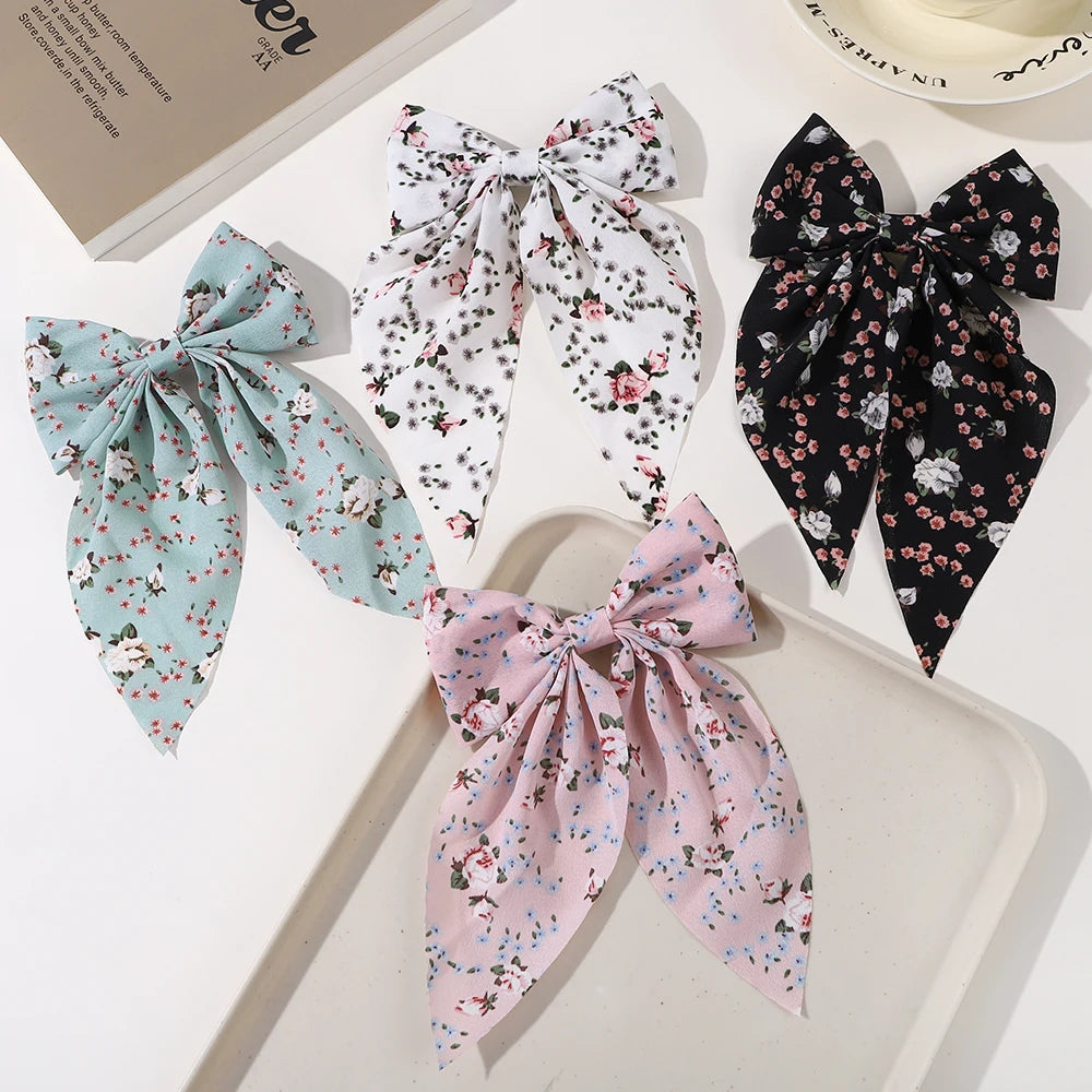 Fashion 1/4pc Ribbon Bow Hair Clips