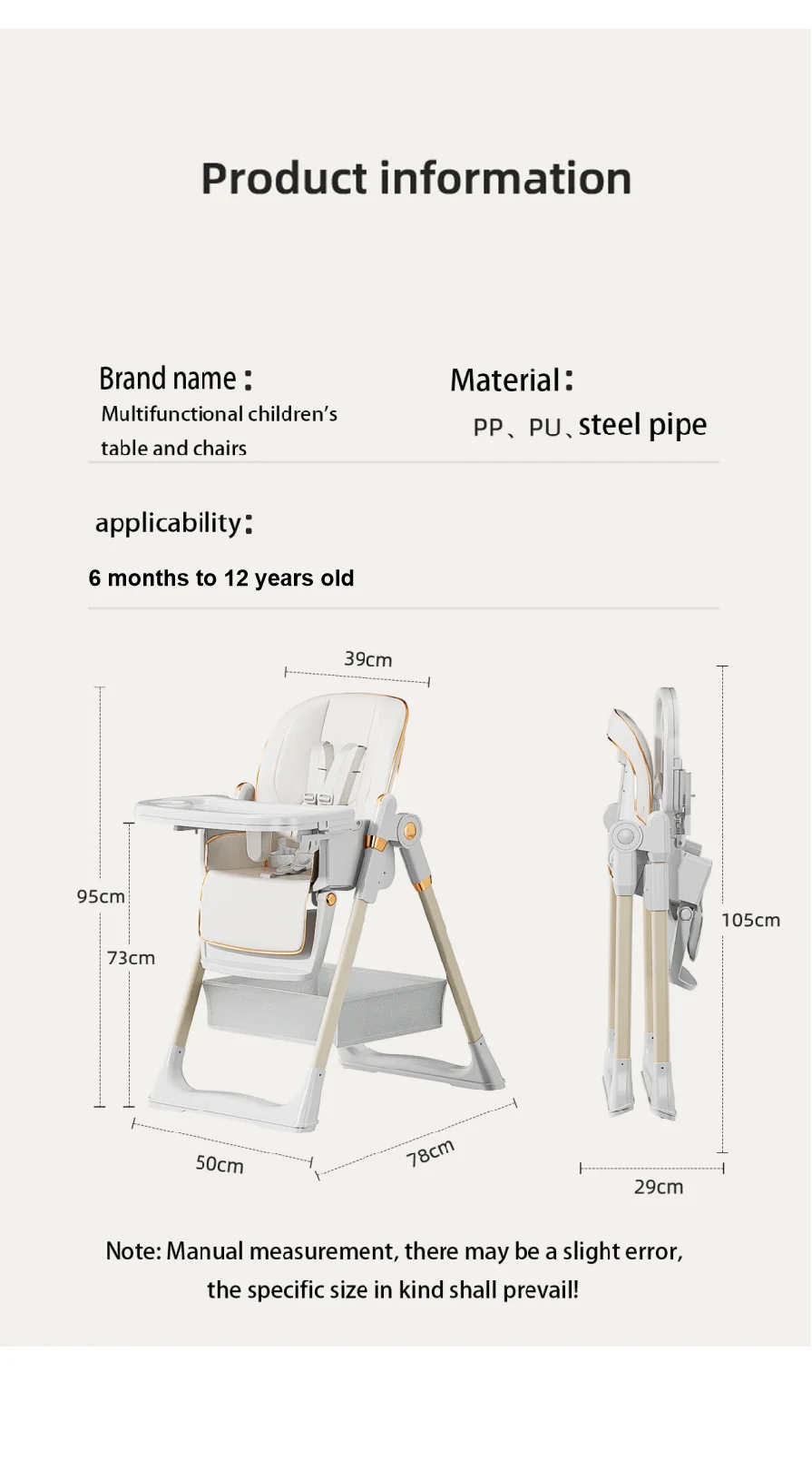 Baby Feeding Table Chair with Wheels