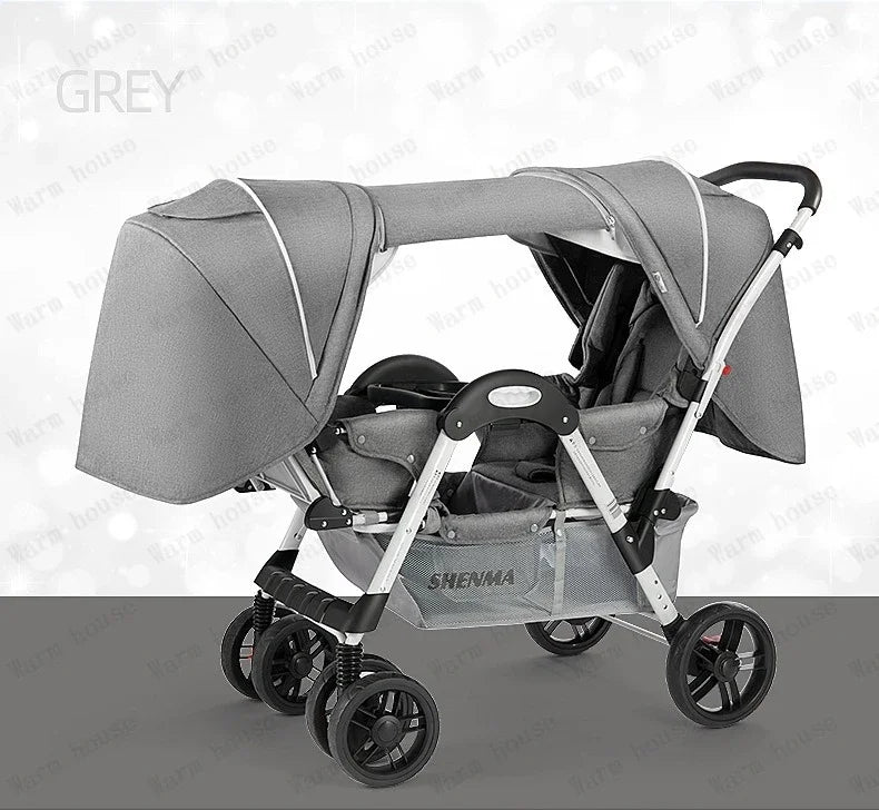 New Front and Rear Seat Twin Stroller Foldable