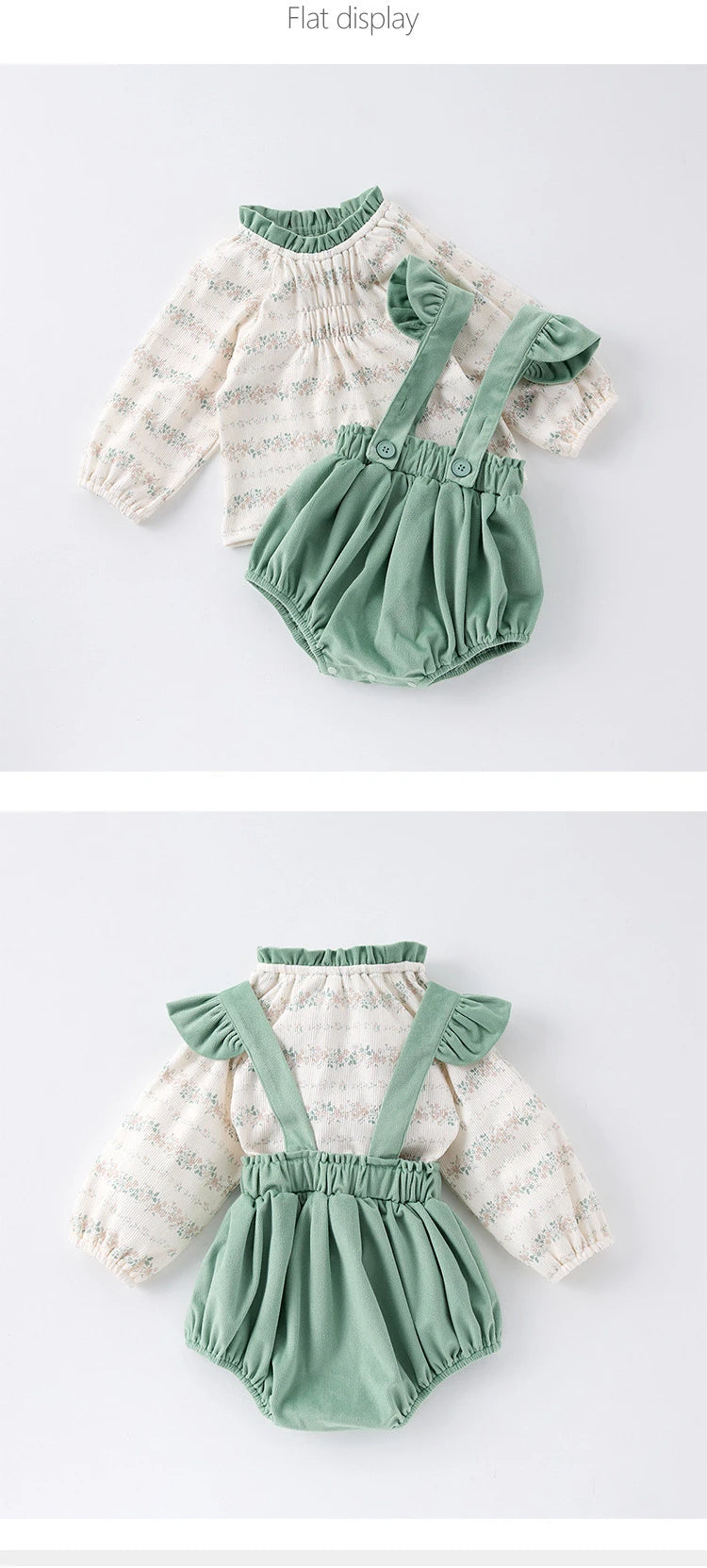 Baby Girl Spring New Set Floral Top Back Pants