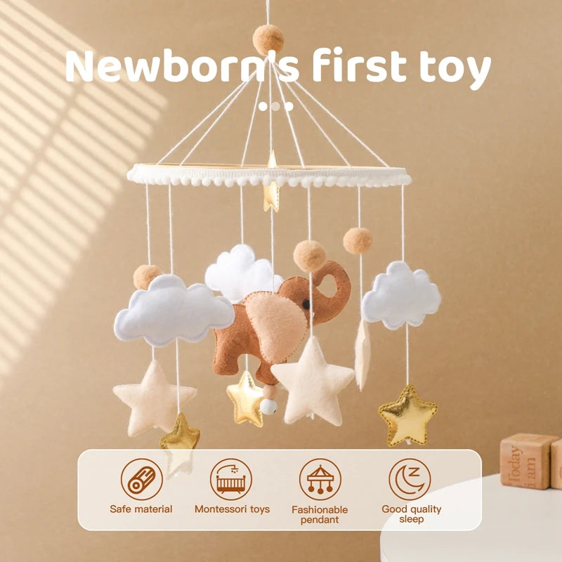 Wooden Baby Rattle Mobile 0-12Month