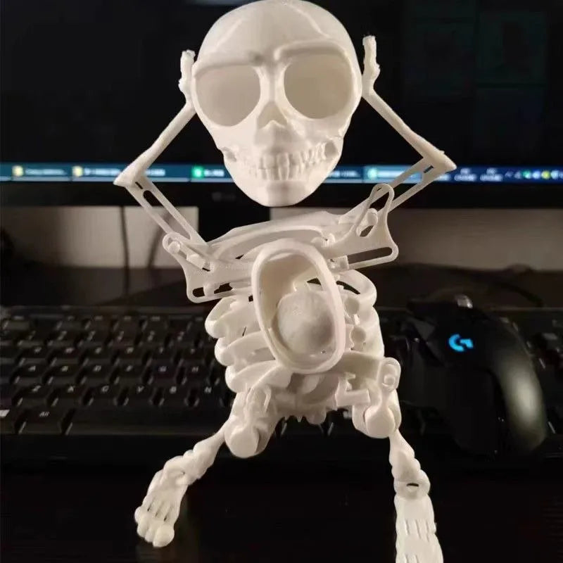 3D Printed Dancing Skeleton Skull Desktop Ornament