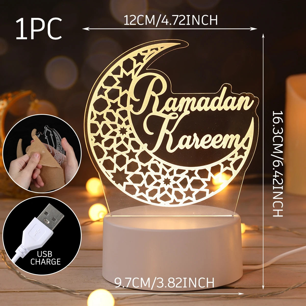 Night Light Mubarak Ramadan Decoration