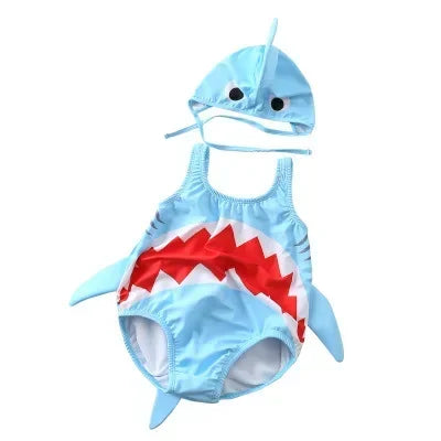 New Children's Swimsuits Adorable Shark-themed One-piece Swimsuits