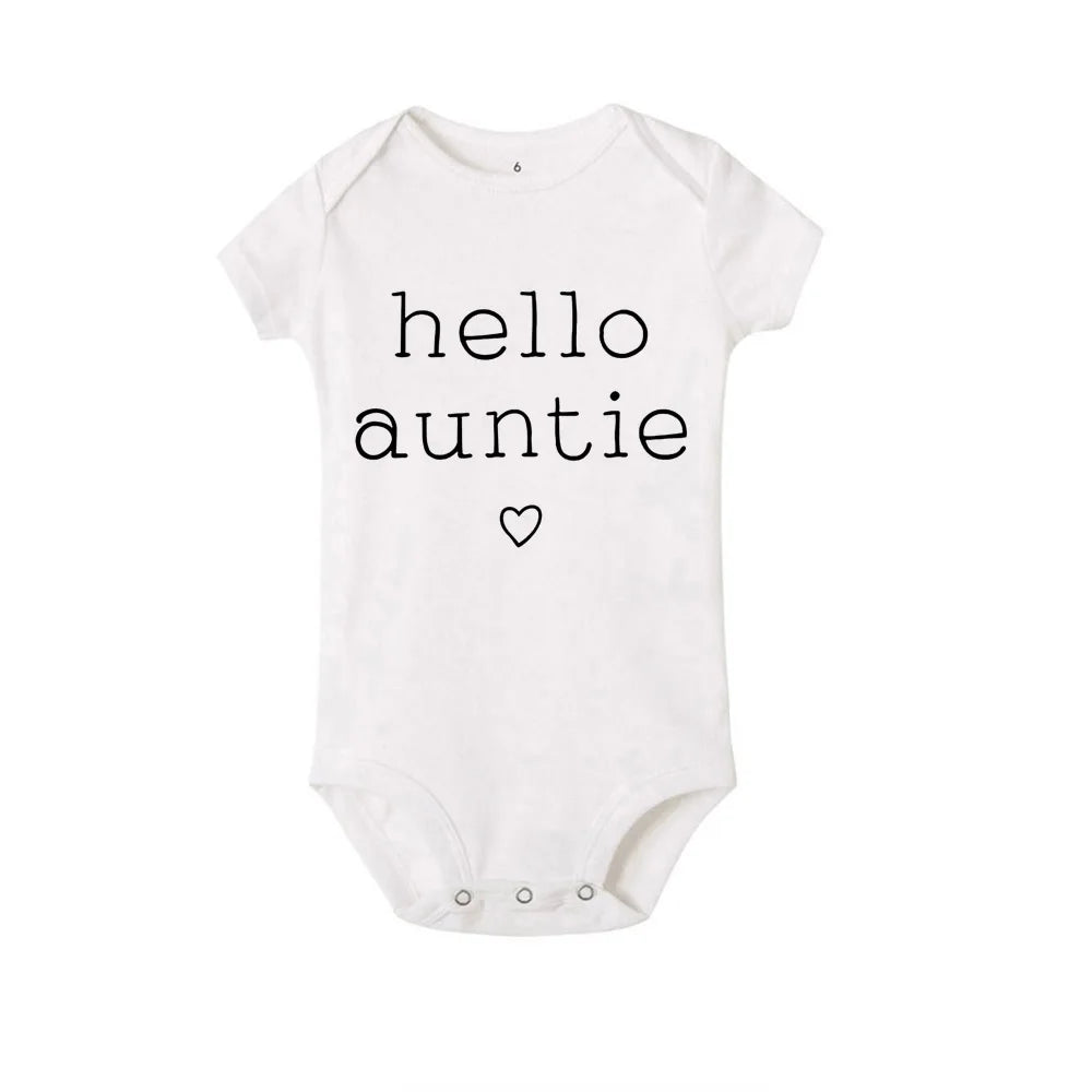 Hello Grandma Grandpa Newborn Baby Summer  Bodysuits