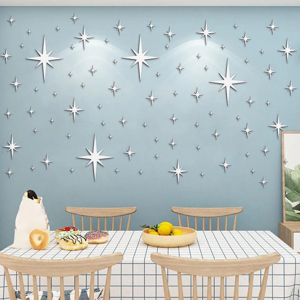 20/42pcs Star Mirror Wall Sticker