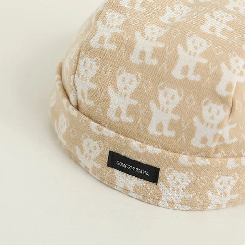 Cute Bear Print Baby Hat Spring