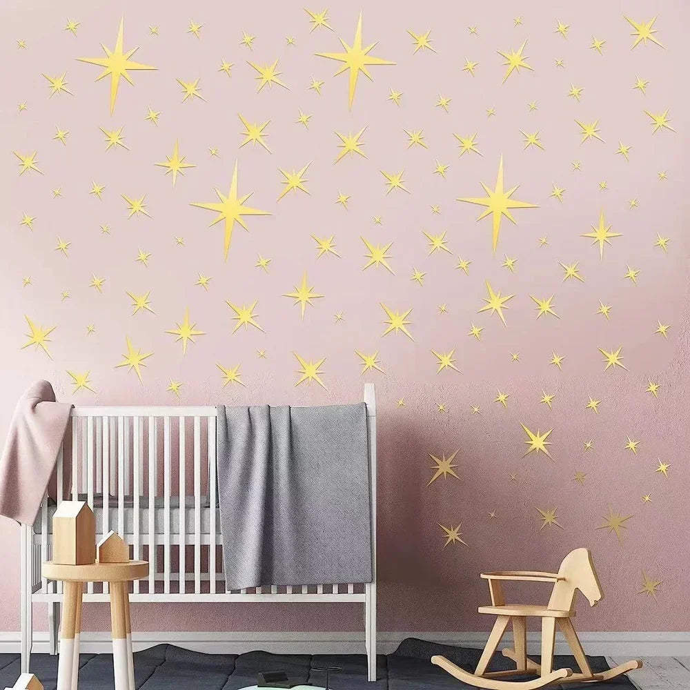 20/42pcs Star Mirror Wall Sticker