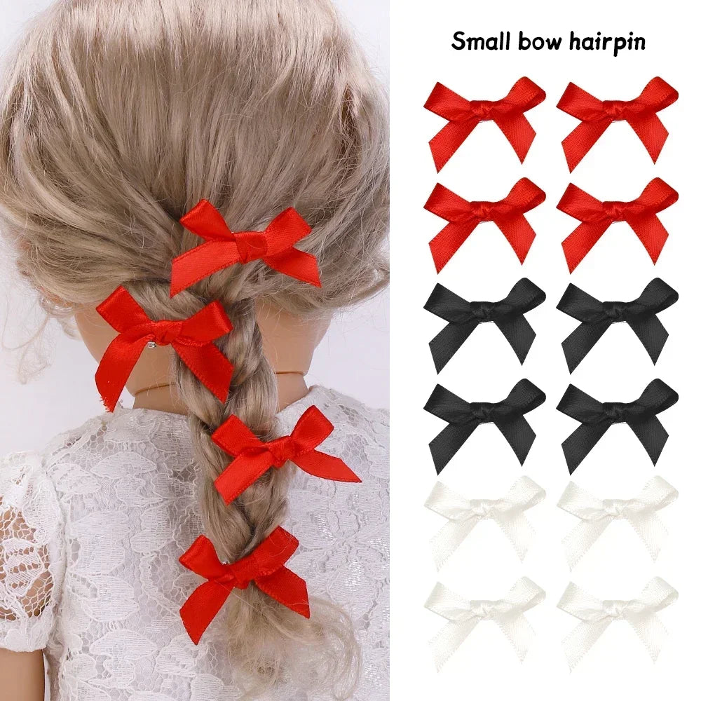 24Pcs Girls Bows Mini Hair Clips  Handmade