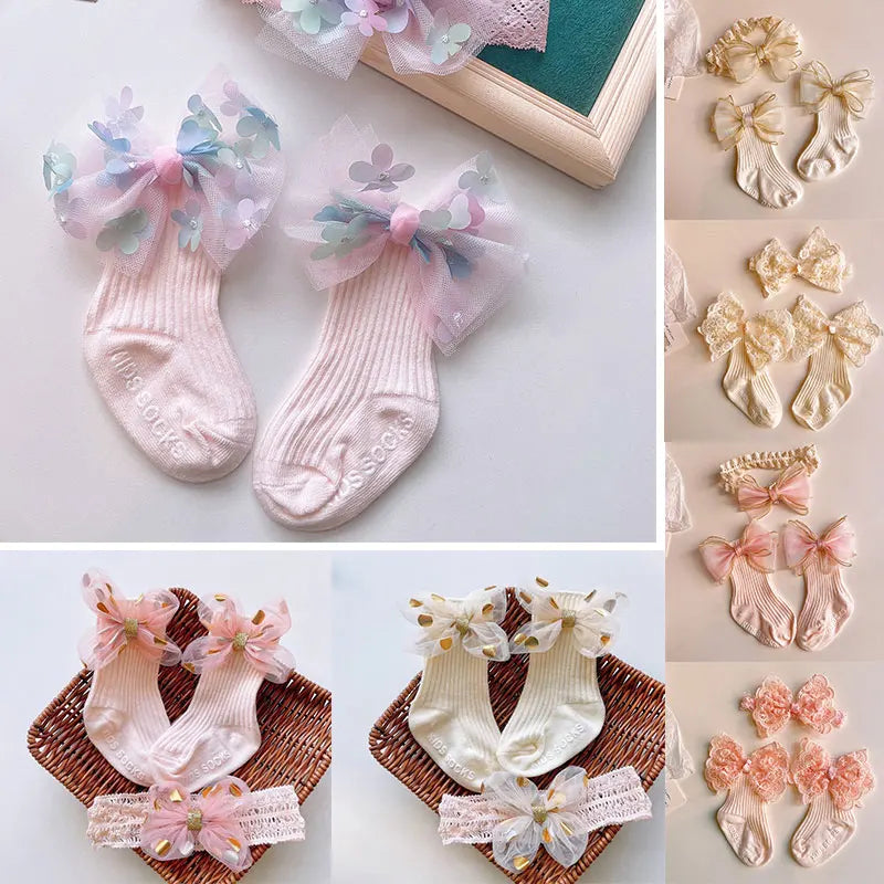 2Pcs Baby Bow Socks Set