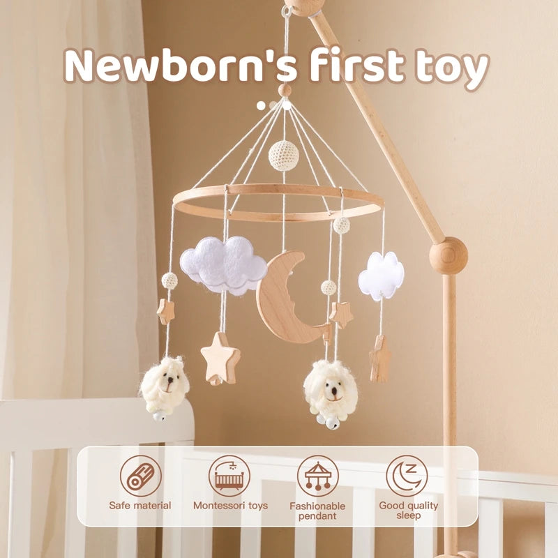 Wooden Baby Rattle Mobile 0-12Month