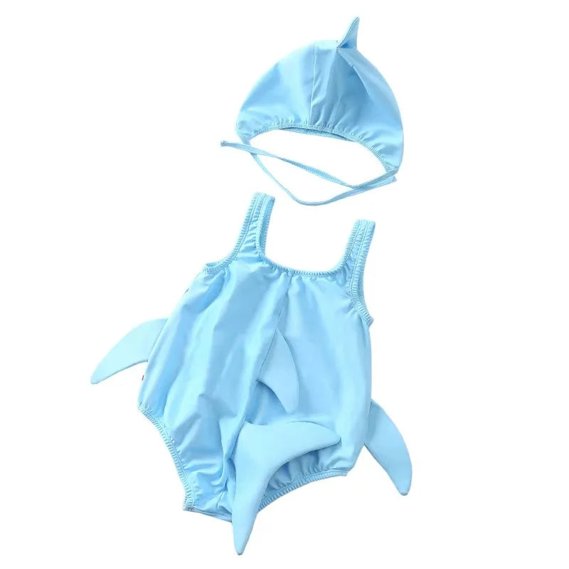 New Children's Swimsuits Adorable Shark-themed One-piece Swimsuits