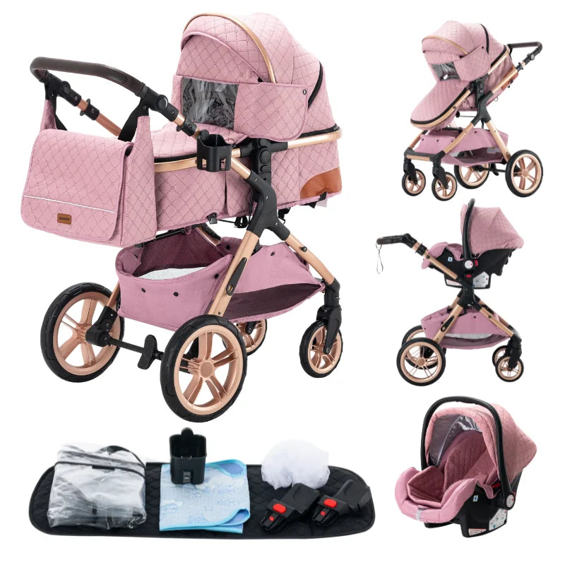 3 in 1 Baby Stroller Easy Folding